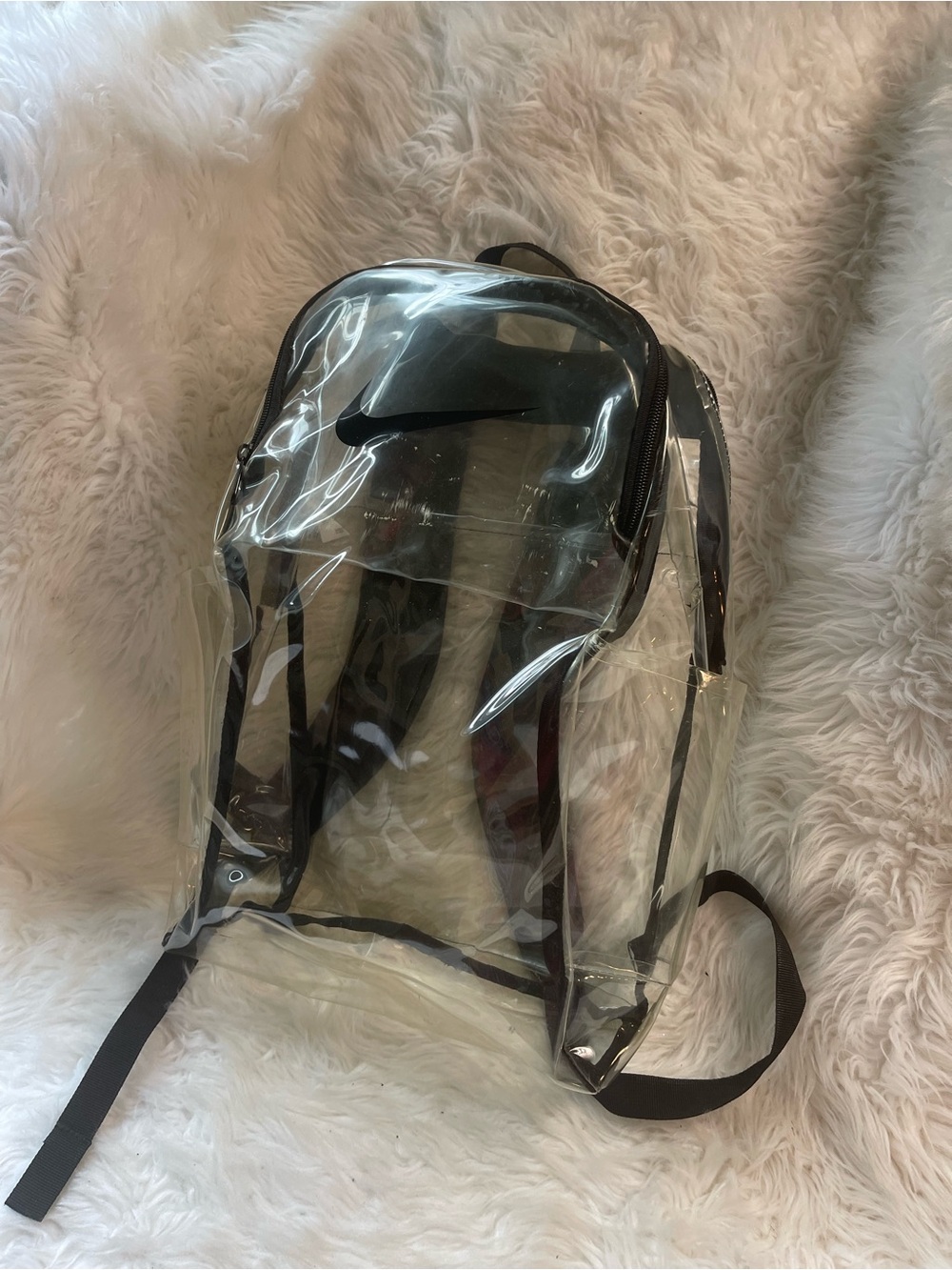 Nike Brasilia training transparent PVC Backpack with Black Trim and Logo - Picture 7 of 15